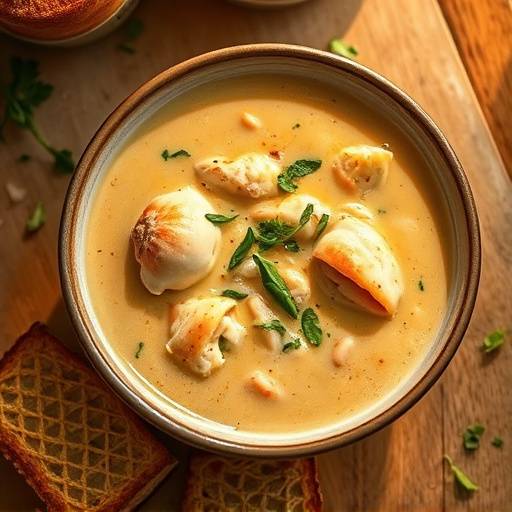 Picture of She Crab Soup, a rich and creamy Charleston specialty.