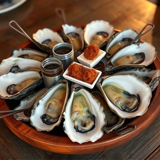Plate of Oyster Roast, a South Carolina tradition.